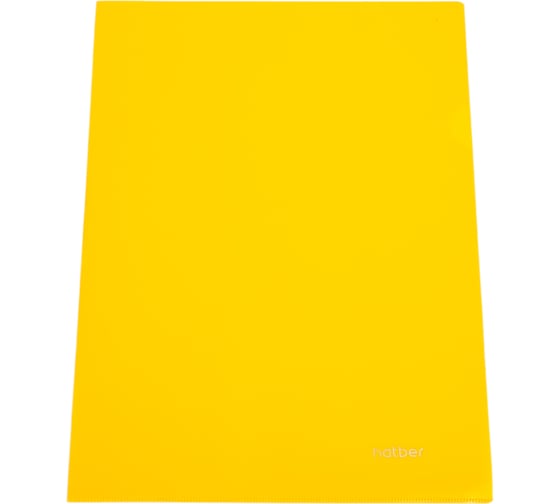 Изображение товара Пластиковая папка-уголок Hatber А4, 180 мкм, непрозрачная, желтая, 20 шт 051432