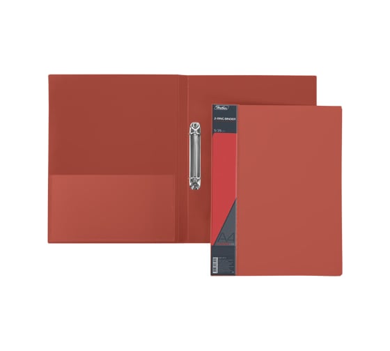 Изображение товара Пластиковая папка Hatber на 2-х кольцах, А4, корешок 25 мм STANDARD 70 20 шт 038477