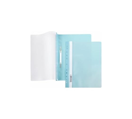Изображение товара Папка-скоросшиватель Hatber А4 140/180 мкм бирюза, пластиковая, с перфорацией 10 шт 040028