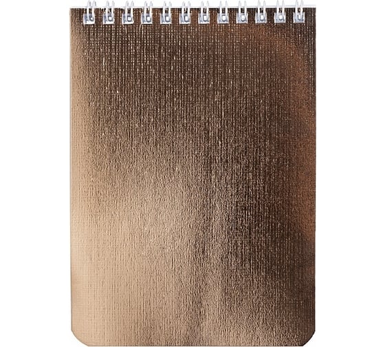 Изображение товара Блокнот Hatber 40л, А6, клетка, обложка бумвинил на гребне METALLIC золото 6 шт 059692