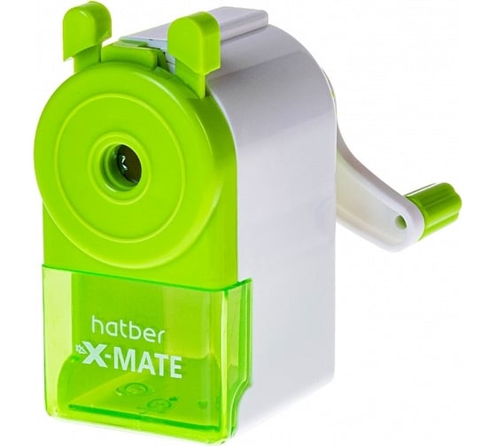 Изображение товара Механическая точилка Hatber X-Mate, белая, в прозрачном ПВХ-боксе 65507