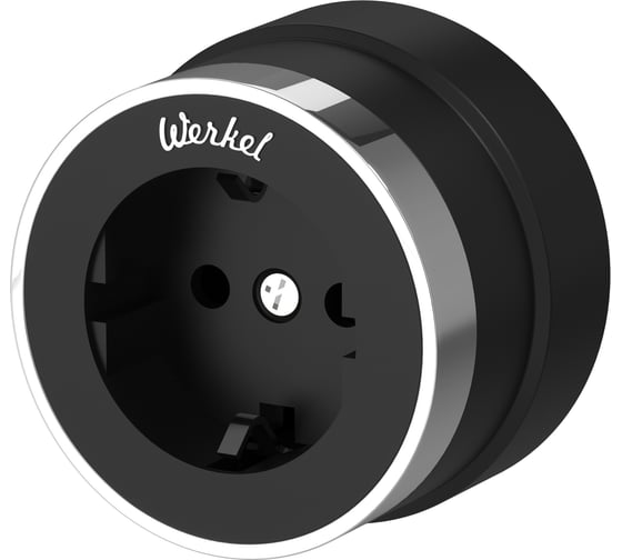 Изображение товара Розетка с заземлением WERKEL W5871051/ Vintage (черный матовый/хром) a055919