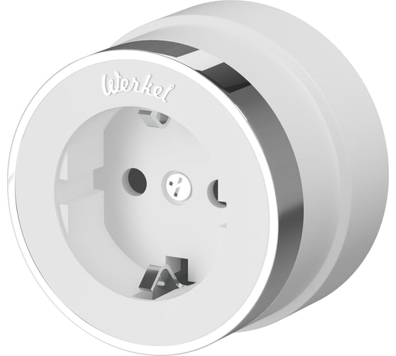 Изображение товара Розетка с заземлением WERKEL W5871050/ Vintage (белый матовый/хром) a055918