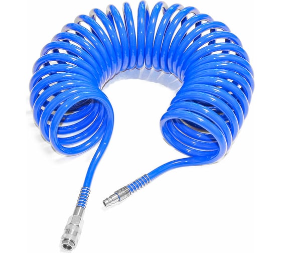 Изображение товара Шланг спиральный полиуретановый с быстроразъёмными соединениями 12x8 мм, 10 м PI TOOLS 6866