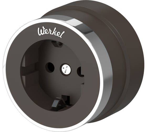 Изображение товара Розетка с заземлением WERKEL W5871052/ Vintage (мокко матовый/хром) a055927