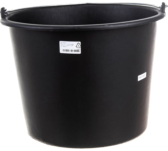 Изображение товара Строительное ведро Тара.ру 20 л, круглое, с металлической ручкой, черное 26222