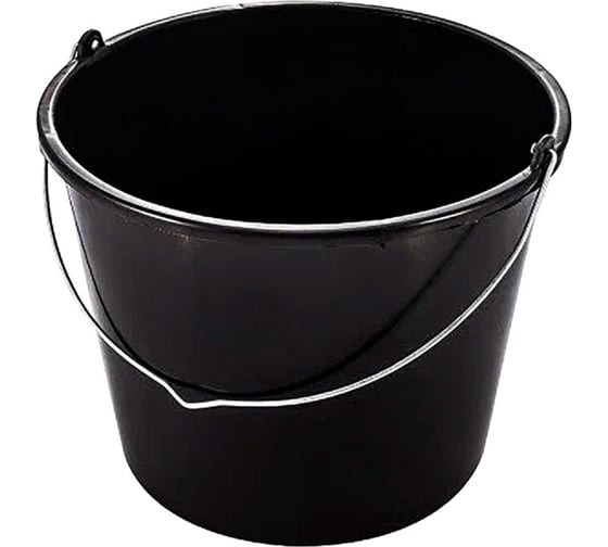 Изображение товара Строительное ведро Тара.ру 16 л, круглое, с металлической ручкой, черное 26240
