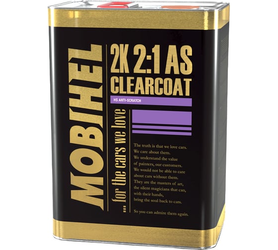 Изображение товара Акриловый бесцветный лак MOBIHEL 2К HS 2:1 anti-scratch, 5 л 47155204