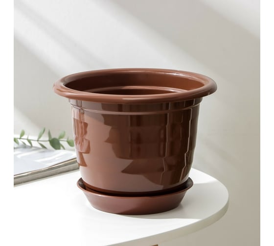 Изображение товара Горшок для цветов Доляна Арена 2 л, коричневый 1345278