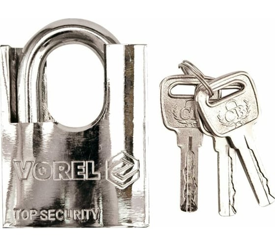 Изображение товара Навесной замок VOREL хромированный, 70 мм 77223