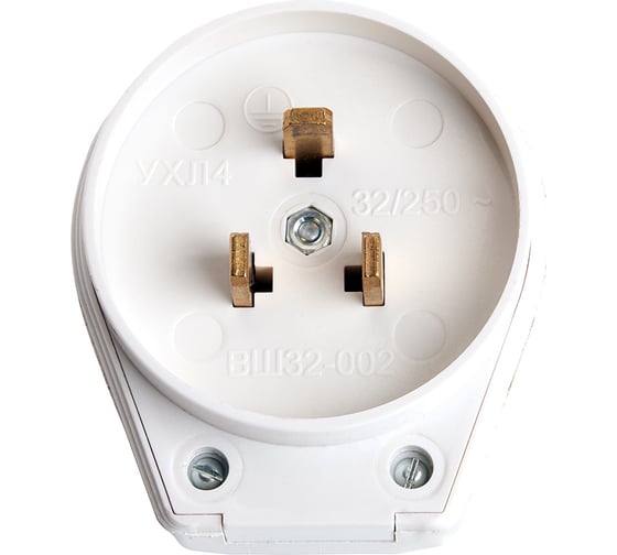 Изображение товара Вилка для плит STEKKER PPG32-52-20, с заземлением, 250В, 32А, белый, 39827