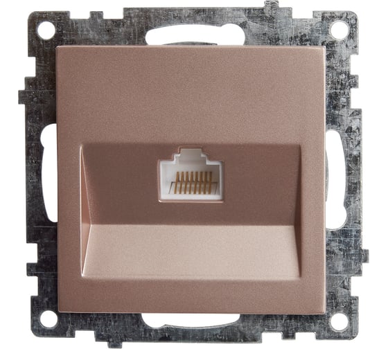 Изображение товара 1-местная компьютерная розетка STEKKER RJ-45 (механизм), GLS00-7107-02, серия Катрин, шампань 39599