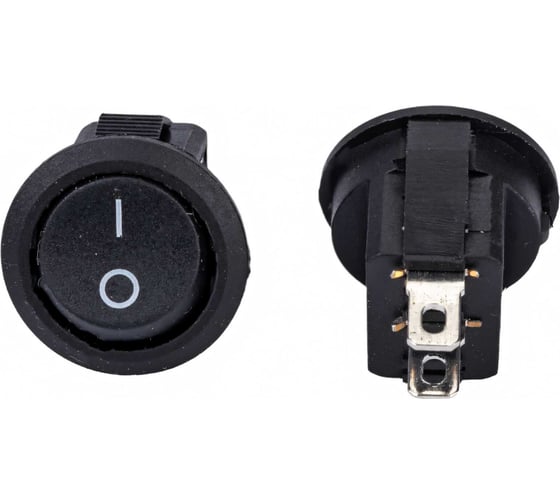 Изображение товара Клавиша Nord-Yada 250V 3А круглая Micro черная (2конт.) ON-OFF (2шт в упаковке) 905482