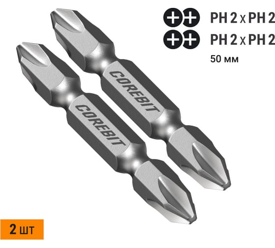 Изображение товара Набор бит двухсторонних (2 шт; Ph2xPh2х50 мм; карта) NOX 336001