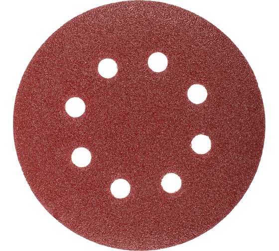 Изображение товара Шлифлист круглый 10 шт, 125 мм, Р60, 8 отверстий ВОЛАТ 80010-60