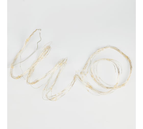 Изображение товара Светодиодная гирлянда на батарейках Uniel Лучи росы ULD-E0200-200/STB/3AA WARM WHITE, IP44 UL-00008667