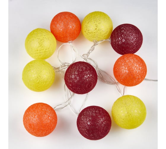 Изображение товара Светодиодная гирлянда на батарейках Uniel Клубки-3 ULD-S0135-010/STB/2AA WARM WHITE, IP20, TANGLES-3 UL-00008668