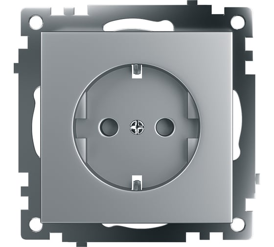 Изображение товара 1-местная розетка STEKKER с заземлением (механизм), GLS16-7110-03, 250В, 16А с защитной шторкой, серия Катрин, 39582