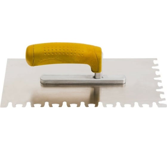 Изображение товара Гладилка HARDY серия 20, нержавеющая сталь, ЭКО ручка, размер 28x12 см, зубчатая 12x12 мм 0800-202815