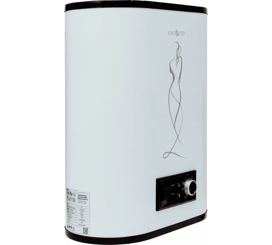 Изображение товара Электрический водонагреватель Grosetto Flat-30 30 л, плоский, нержавеющая сталь (1300+700)W 2041251 GRFlat-30