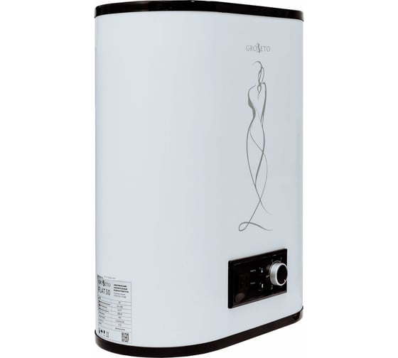Изображение товара Электрический водонагреватель Grosetto Flat-50 50 л, плоский, нержавеющая сталь (1300+700)W 2041252 GRFlat-50