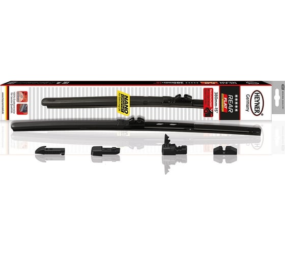 Изображение товара Щетка стеклоочистителя задняя 15"/38 см REAR FLAT HYBRID, в комплекте 4 адаптера Heyner 001520