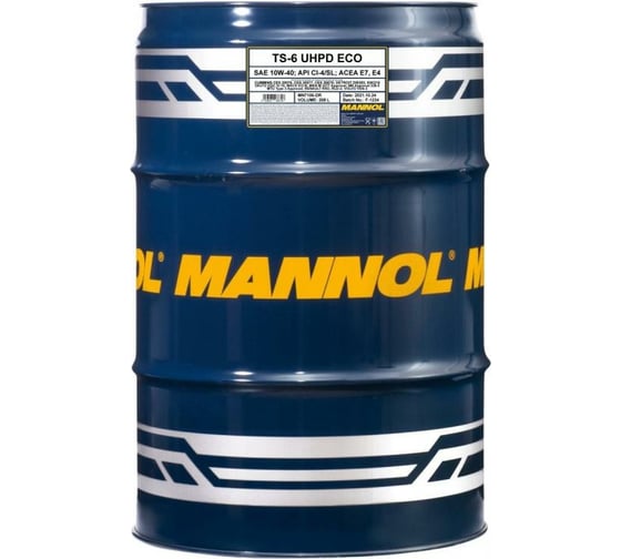 Изображение товара Cинтетическое моторное масло MANNOL TS-6 ECO UHPD 10W40, 208 л 1543