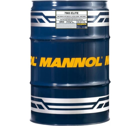 Изображение товара Моторное масло MANNOL ELITE синтетическое, 5W40, 208 л 1009