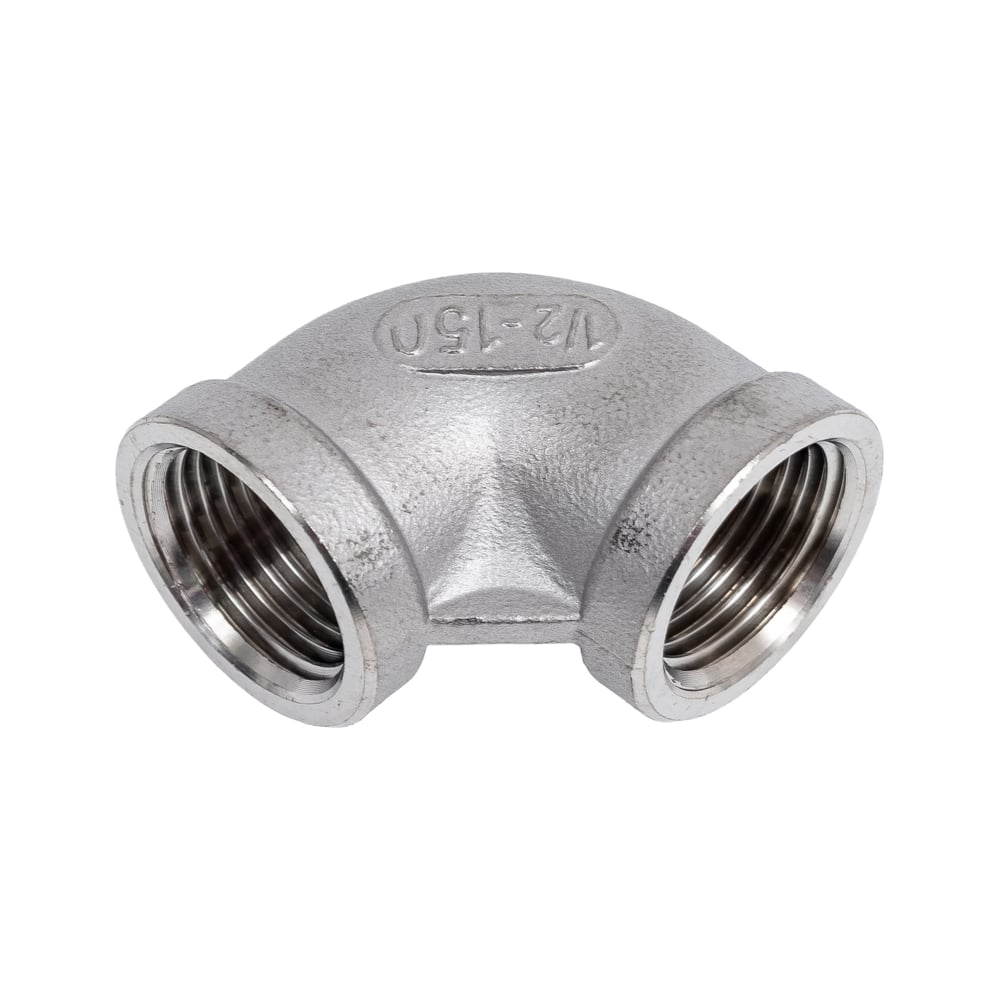 Изображение товара Отвод водопроводный из нержавеющей стали 90 градусов 1/2 ВР для систем water supply
