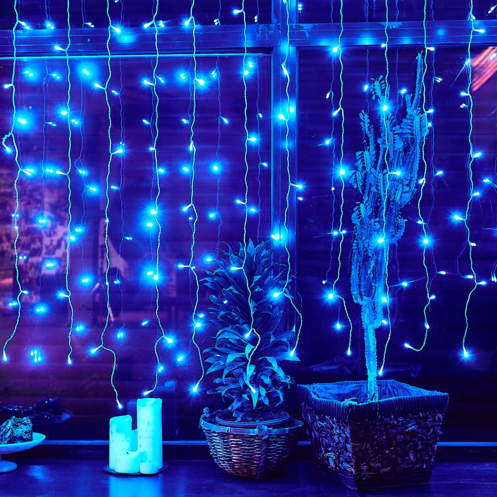 Изображение товара Светодиодный занавес для улицы Uniel ULD-C3020-240/STK BLUE 3 м IP44