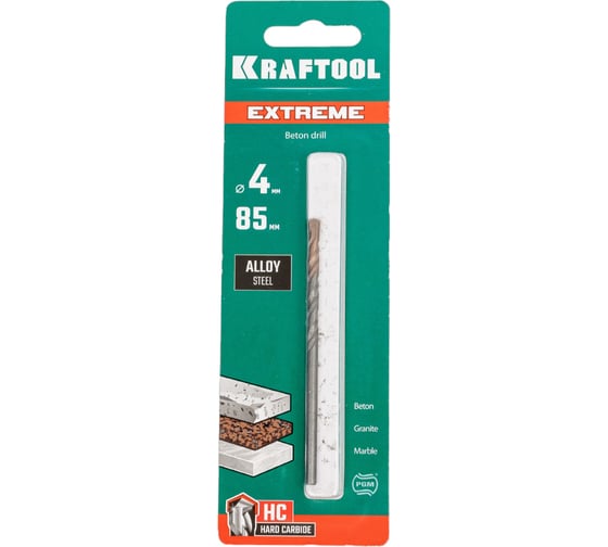 Изображение товара Сверло по бетону KRAFTOOL Extreme 4x85 мм 29166-085-04