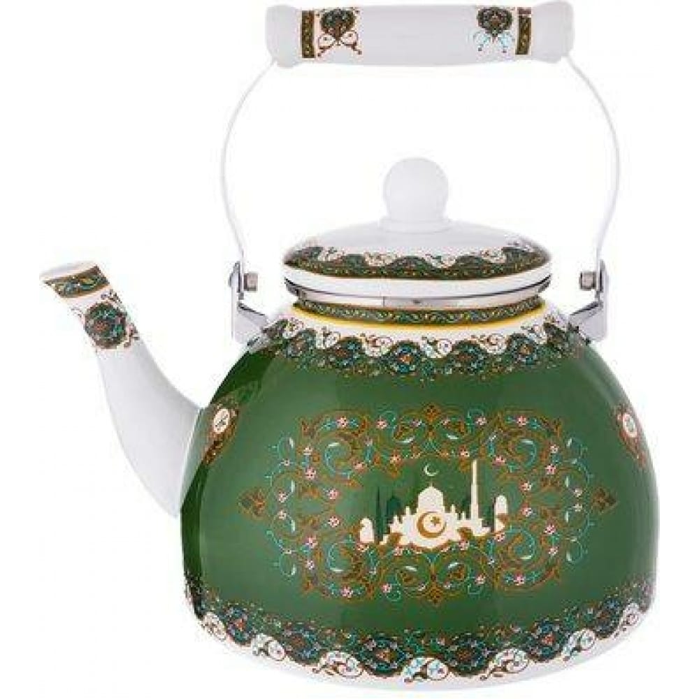 Эмалированный чайник Agness кастрюля эмалированная agness со стеклянной крышкой 6 5 л диаметр 16 см арт 915 079