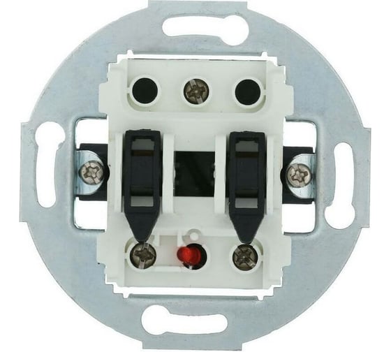 Изображение товара 2-клавишный выключатель LK Studio схема 5L, с индикатором, 16А, 250В, белый, LK Vintage 881204-1