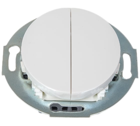 Изображение товара 2-клавишный выключатель LK Studio с двух мест, схема 6+6, 16А, 250В, белый, LK Vintage 881304-1