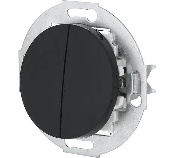 Изображение товара 2-клавишный выключатель LK Studio с двух мест, схема 6+6, 16А, 250В, черный, LK Vintage 881308-1