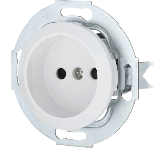Изображение товара Розетка LK Studio без заземляющего контакта, со шторками, белый, LK Vintage 883304-1