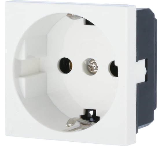 Изображение товара Розетка LK Studio с заземляющим контактом, без шторок, белый, LK45 851304-1