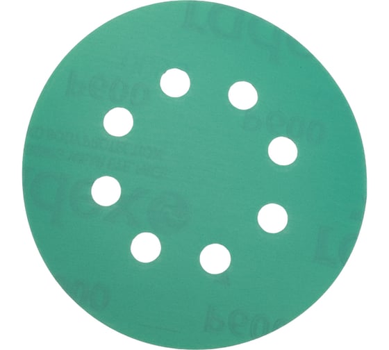 Изображение товара Круг абразивный на пленке GREEN (100 шт; 125 мм; Р600; 8 отверстий) RADEX 612514