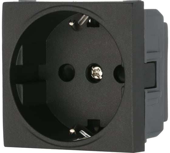 Изображение товара Розетка LK Studio с заземляющим контактом, со шторками, черный бархат, LK45 851408-1