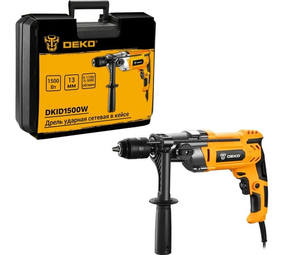 Изображение товара Ударная сетевая дрель DEKO DKID1500W 3638 063-4322