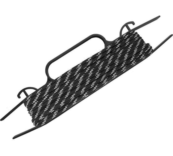 Изображение товара Плетеная веревка MAESTRO с сердечником, 6 мм х 30 м, черная с белой нитью, рамка 69183