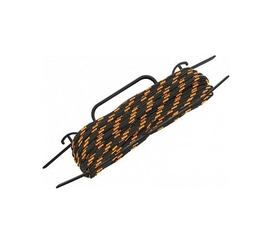 Изображение товара Плетеная веревка MAESTRO с сердечником, 12 мм х 15 м, черная с оранжевой нитью, рамка 69272