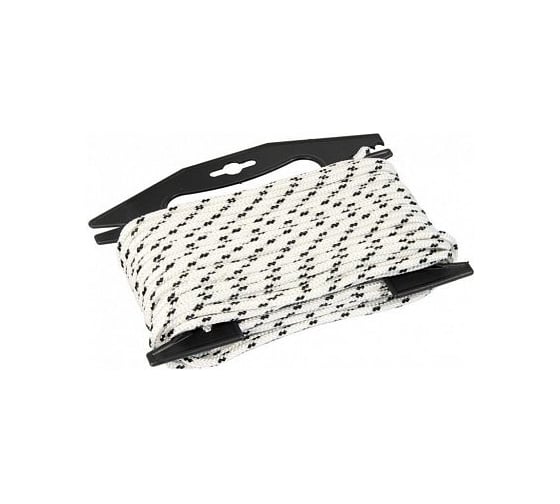 Изображение товара Плетеная веревка MAESTRO с сердечником, 5 мм х 20 м, белая с черной нитью, рамка 69150