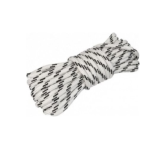 Изображение товара Плетеная веревка MAESTRO с сердечником, 12 мм х 15 м, белая с черной нитью, моток 69270