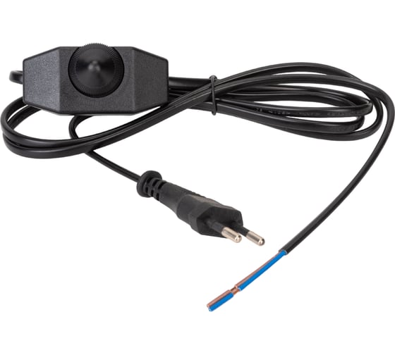 Изображение товара Сетевой шнур с вилкой и выключателем с диммером Uniel UCX-C30/02A-170 BLACK UL-00004438