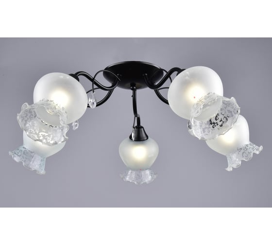 Изображение товара Потолочная люстра РОССВЕТ 5*60Вт*E27 РС21091 BK/5C