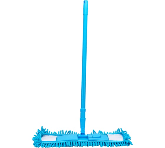 Изображение товара Швабра для пола PERFECTO LINEA Solid с насадкой из шенилла, голубая 43-492032