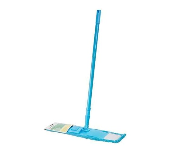 Изображение товара Швабра для пола PERFECTO LINEA Solid с насадкой из микрофибры, голубая 43-492022
