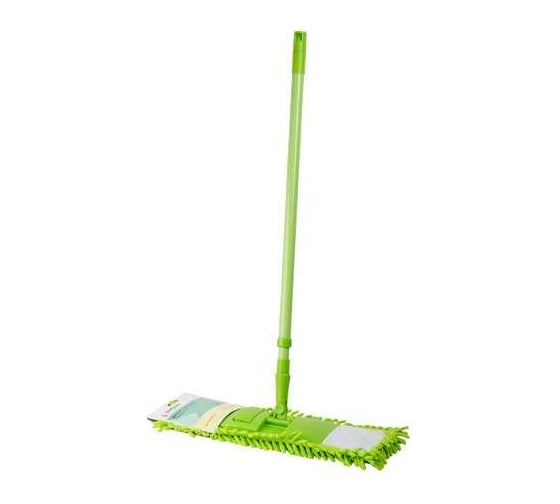 Изображение товара Швабра для пола PERFECTO LINEA Solid с насадкой из шенилла, зеленая 43-492033