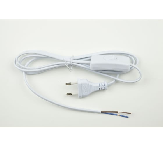 Изображение товара Сетевой шнур с вилкой и выключателем Uniel UCX-C10/02A-170 WHITE UL-00004428